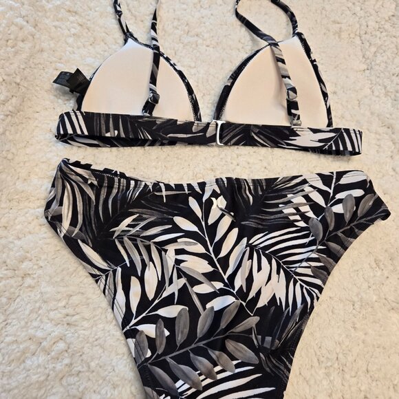 HURLEY BLACK Tropical Floral Print Bikini Women's Size Medium - Picture 5 of 10